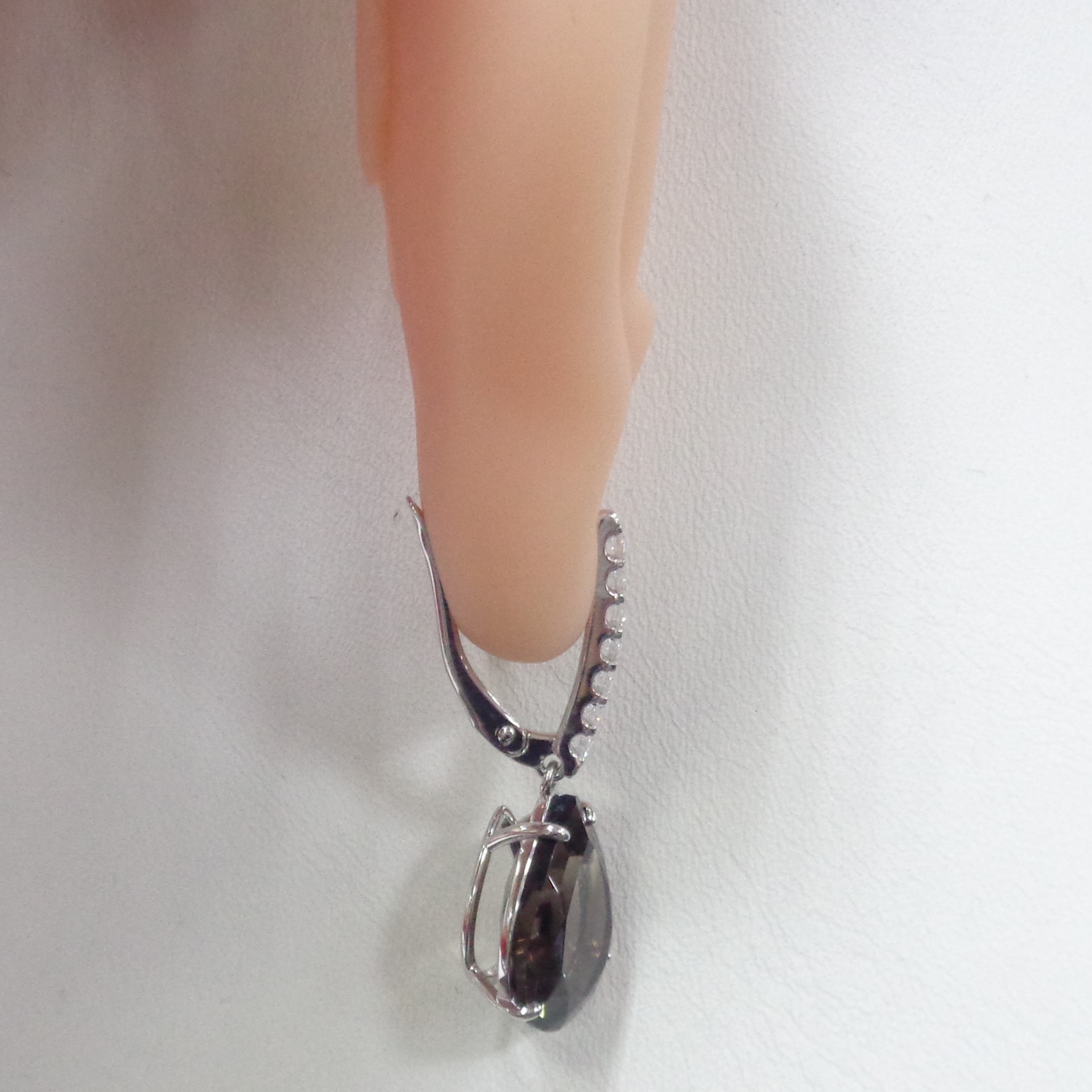 Серебряные серьги с раухцитринами